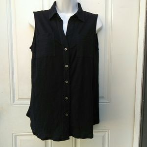 Nordstrom Sandra Sleeveless Jersey Buttondown